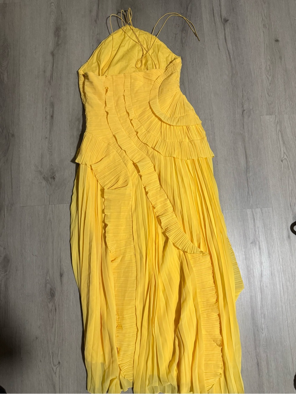 Yellow Ruffled Maxi Dress - Picture 5 of 5